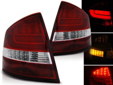 LED stražnja svjetla LightBar (crvena/kristal) / Škoda Octavia II (2004-2012) liftback, LDSK11