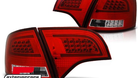 LED stražnja svjetla LightBar dizajn (crvena/kristal) / Audi A4 B7 (2004-2008) karavan, LDAUB0