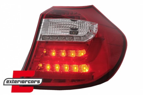 LED stražnja svjetla LightBar dizajn (crvena/kristal) / BMW serije 1 E81 E87 (2004-08.2007), LDBM82