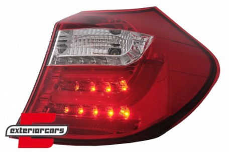LED stražnja svjetla LightBar dizajn (crvena/kristal) / BMW serije 1 E81 E87 (2004-08.2007), LDBM82