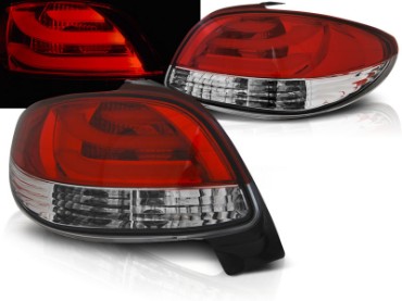 LED stražnja svjetla LightBar dizajn (crvena/kristal) / Peugeot 206 (10.1998-2009) hatchback 3V 5V, LDPE20