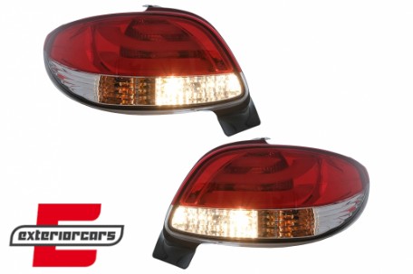 LED stražnja svjetla LightBar dizajn (crvena/kristal) / Peugeot 206 (10.1998-2009) hatchback 3V 5V, LDPE20