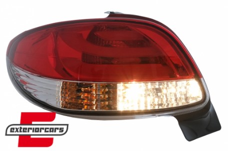 LED stražnja svjetla LightBar dizajn (crvena/kristal) / Peugeot 206 (10.1998-2009) hatchback 3V 5V, LDPE20