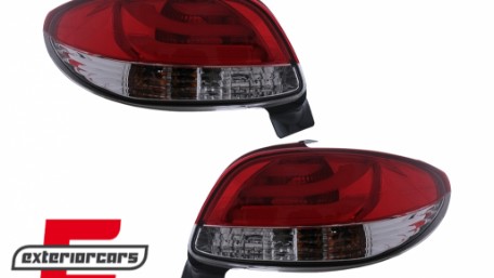 LED stražnja svjetla LightBar dizajn (crvena/kristal) / Peugeot 206 (10.1998-2009) hatchback 3V 5V, LDPE20