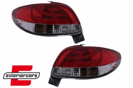 LED stražnja svjetla LightBar dizajn (crvena/kristal) / Peugeot 206 (10.1998-2009) hatchback 3V 5V, LDPE20
