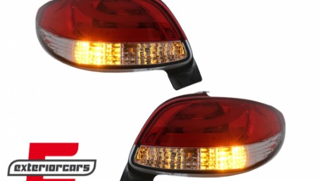 LED stražnja svjetla LightBar dizajn (crvena/kristal) / Peugeot 206 (10.1998-2009) hatchback 3V 5V, LDPE20