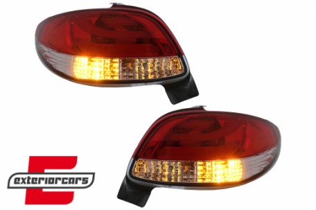 LED stražnja svjetla LightBar dizajn (crvena/kristal) / Peugeot 206 (10.1998-2009) hatchback 3V 5V, LDPE20