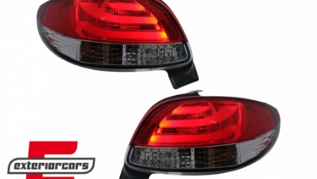 LED stražnja svjetla LightBar dizajn (crvena/kristal) / Peugeot 206 (10.1998-2009) hatchback 3V 5V, LDPE20