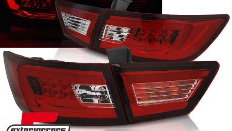 LED stražnja svjetla LightBar dizajn (crvena/kristal) / Renault Clio IV (2013-2016), LDRE02