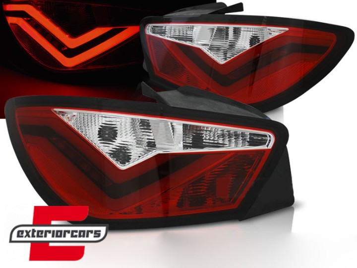LED stražnja svjetla LightBar dizajn (crvena/kristal) / Seat Ibiza 6J (2008-2012) hatchback 3V, LDSE21