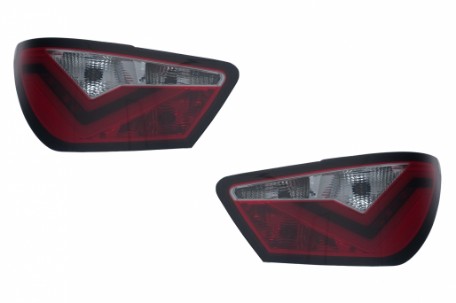 LED stražnja svjetla LightBar dizajn (crvena/kristal) / Seat Ibiza 6J (2008-2012) hatchback 3V, LDSE21