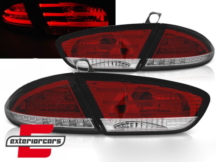 LED stražnja svjetla LightBar dizajn (crvena/kristal) / Seat Leon (2009-2012), LDSE26