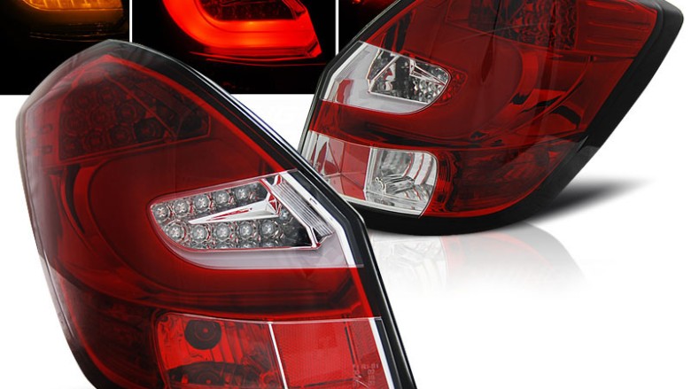 LED stražnja svjetla LightBar dizajn (crvena/kristal) / Škoda Fabia II (2007-2014) hatchback/karavan, LDSK06