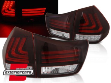 LED stražnja svjetla LightBar dizajn (crvena/kristal/crna) / Lexus RX XU30 (2003-2009), LDLE02
