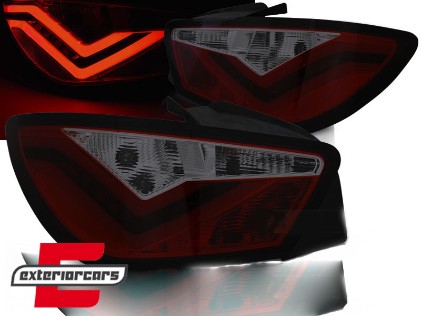 LED stražnja svjetla LightBar dizajn (crvena/smoke) / Seat Ibiza 6J (2008-2012) hatchback 3V, LDSE22