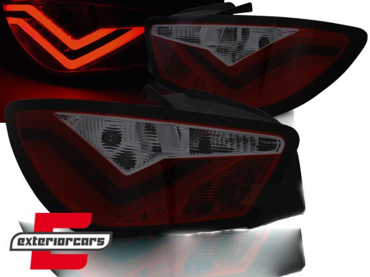 LED stražnja svjetla LightBar dizajn (crvena/smoke) / Seat Ibiza 6J (2008-2012) hatchback 3V, LDSE22
