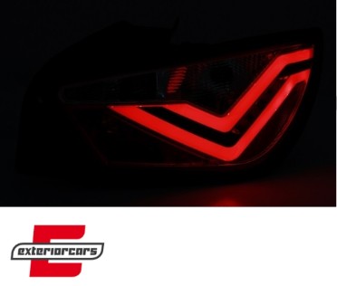 LED stražnja svjetla LightBar dizajn (crvena/smoke) / Seat Ibiza 6J (2008-2012) hatchback 3V, LDSE22