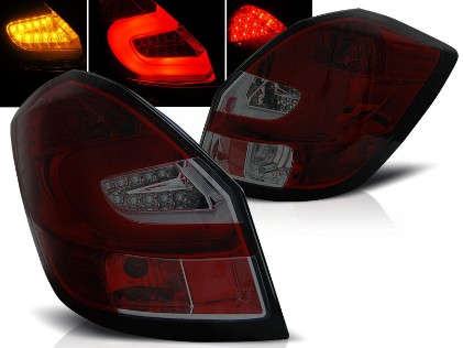 LED stražnja svjetla LightBar dizajn (crvena/smoke) / Škoda Fabia II (2007-2014) hatchback/karavan, LDSK07