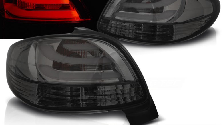 LED stražnja svjetla LightBar dizajn (smoke) / Peugeot 206 (10.1998-2009) hatchback 3V 5V, LDPE22