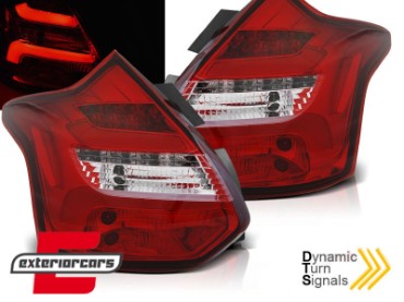 LED stražnja svjetla SEQ žmigavci (crvena/kristal) / Ford Focus 3 Hatchback (2011-10.2014), LDFO56