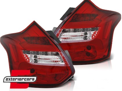 LED stražnja svjetla SEQ žmigavci (crvena/kristal) / Ford Focus 3 Hatchback (2011-10.2014), LDFO56