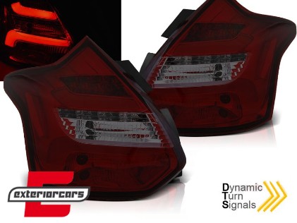 LED stražnja svjetla SEQ žmigavci (crvena/smoke) / Ford Focus 3 Hatchback (2011-10.2014), LDFO57
