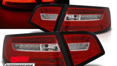 LED stražnja svjetla SEQ žmigavci Facelift dizajn (crvena/kristal) / Audi A6 4F2 C6 limuzina (2008-2011), LDAUF2