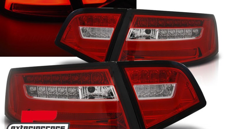 LED stražnja svjetla SEQ žmigavci Facelift dizajn (crvena/kristal) / Audi A6 4F2 C6 limuzina (2008-2011), LDAUF2