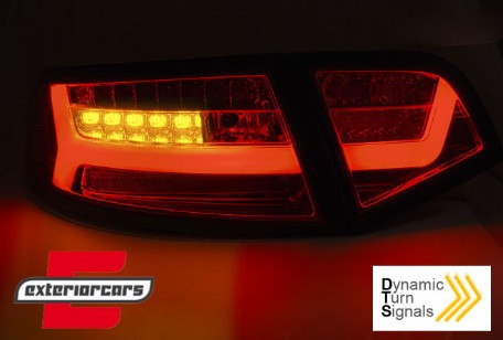 LED stražnja svjetla SEQ žmigavci Facelift dizajn (crvena/kristal) / Audi A6 4F2 C6 limuzina (2008-2011), LDAUF2