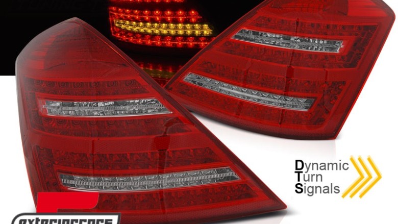 LED stražnja svjetla SEQ žmigavci Facelift dizajn (crvena/kristal) / Mercedes S-klasa W221 (2005-2009), LDMED0