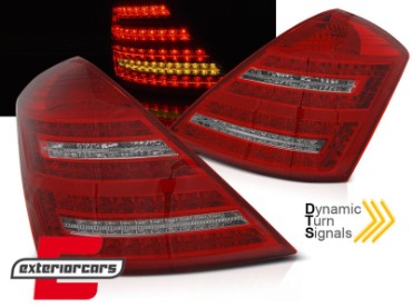 LED stražnja svjetla SEQ žmigavci Facelift dizajn (crvena/kristal) / Mercedes S-klasa W221 (2005-2009), LDMED0