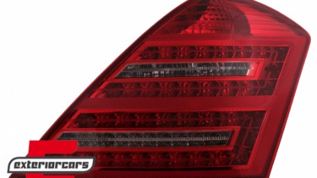 LED stražnja svjetla SEQ žmigavci Facelift dizajn (crvena/kristal) / Mercedes S-klasa W221 (2005-2009), LDMED0