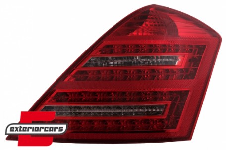 LED stražnja svjetla SEQ žmigavci Facelift dizajn (crvena/kristal) / Mercedes S-klasa W221 (2005-2009), LDMED0
