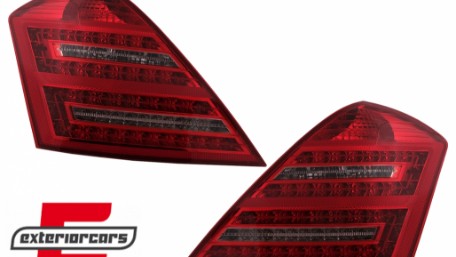LED stražnja svjetla SEQ žmigavci Facelift dizajn (crvena/kristal) / Mercedes S-klasa W221 (2005-2009), LDMED0
