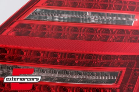 LED stražnja svjetla SEQ žmigavci Facelift dizajn (crvena/kristal) / Mercedes S-klasa W221 (2005-2009), LDMED0