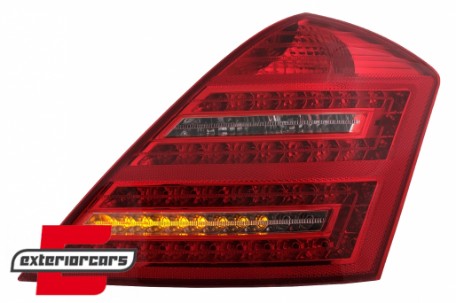 LED stražnja svjetla SEQ žmigavci Facelift dizajn (crvena/kristal) / Mercedes S-klasa W221 (2005-2009), LDMED0