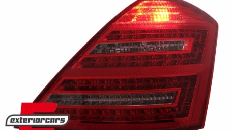 LED stražnja svjetla SEQ žmigavci Facelift dizajn (crvena/kristal) / Mercedes S-klasa W221 (2005-2009), LDMED0