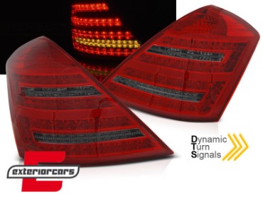 LED stražnja svjetla SEQ žmigavci Facelift dizajn (crvena/smoke) / Mercedes S-klasa W221 (2005-2009), LDMED1