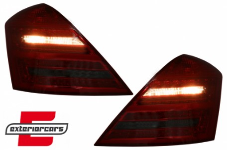 LED stražnja svjetla SEQ žmigavci Facelift dizajn (crvena/smoke) / Mercedes S-klasa W221 (2005-2009), LDMED1