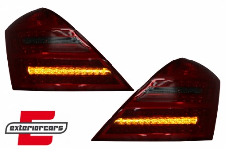 LED stražnja svjetla SEQ žmigavci Facelift dizajn (crvena/smoke) / Mercedes S-klasa W221 (2005-2009), LDMED1