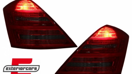 LED stražnja svjetla SEQ žmigavci Facelift dizajn (crvena/smoke) / Mercedes S-klasa W221 (2005-2009), LDMED1