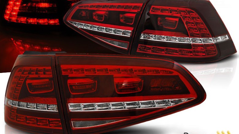 LED stražnja svjetla SEQ žmigavci GTI look (crvena/kristal) / VW Golf 7 VII (2013-2017), LDVWI6