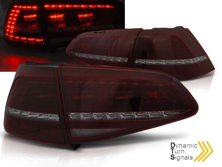 LED stražnja svjetla SEQ žmigavci GTI look (crvena/smoke) / VW Golf 7 VII (2013-2017), LDVWE4