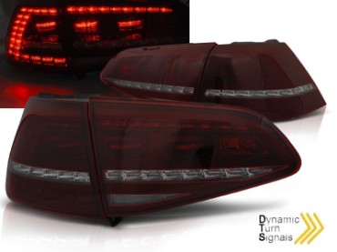 LED stražnja svjetla SEQ žmigavci GTI look (crvena/smoke) / VW Golf 7 VII (2013-2017), LDVWE4