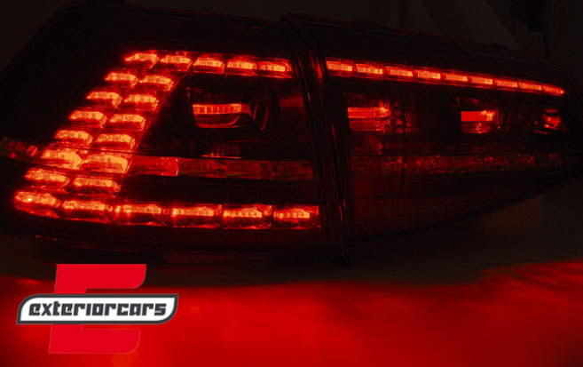 LED stražnja svjetla SEQ žmigavci GTI look (crvena/smoke) / VW Golf 7 VII (2013-2017), LDVWE4