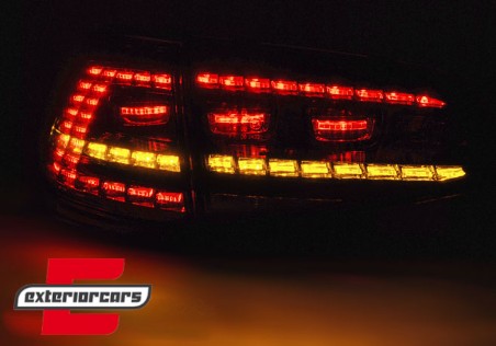 LED stražnja svjetla SEQ žmigavci GTI look (crvena/smoke) / VW Golf 7 VII (2013-2017), LDVWE4