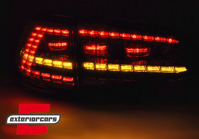 LED stražnja svjetla SEQ žmigavci GTI look (crvena/smoke) / VW Golf 7 VII (2013-2017), LDVWE4