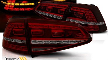 LED stražnja svjetla SEQ žmigavci GTI look (crvena/smoke) / VW Golf 7 VII (2013-2017), LDVWI7