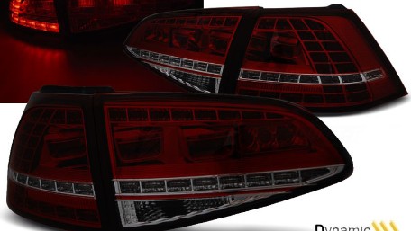 LED stražnja svjetla SEQ žmigavci GTI look (crvena/smoke) / VW Golf 7 VII (2013-2017), LDVWM4