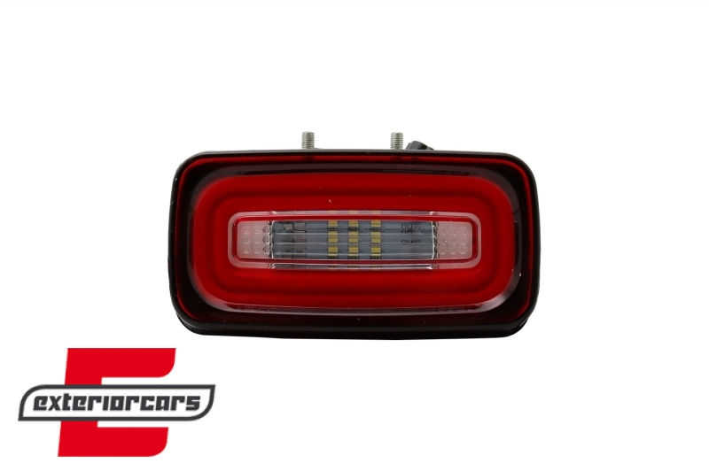 LED svjetla za maglu u stražnjem braniku LightBar (crvena/kristal) / Mercedes G-klasa W463 (1989-2015), FLMBW463LBR